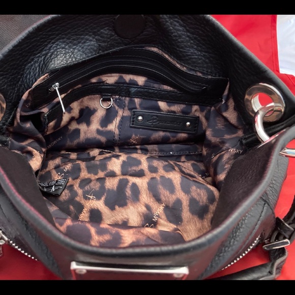 B Makowsky Black Pebble Leather Handbag - Picture 5 of 5